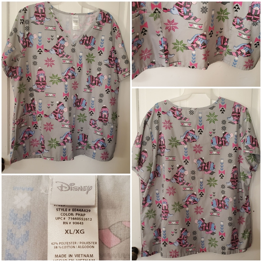 Eeyore Christmas scrub top